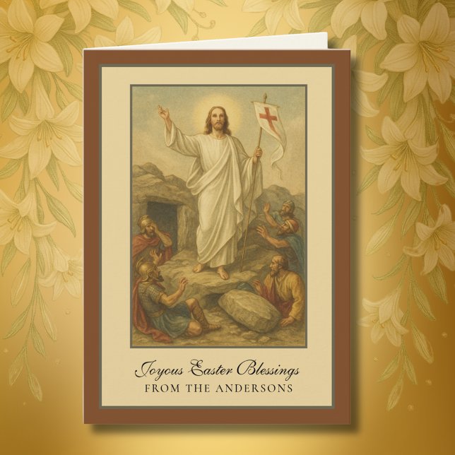 Påsk Blesings Resurrection Jesus Prayer Helgdag Helgkort (Skapare uppladdad)