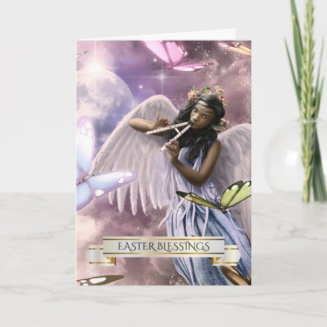 Påsk Blessings.Angel med skifferkort Helgkort (Framsida)