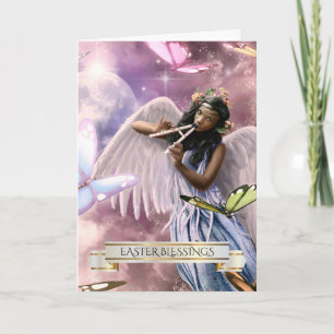 Påsk Blessings.Angel med skifferkort Helgkort