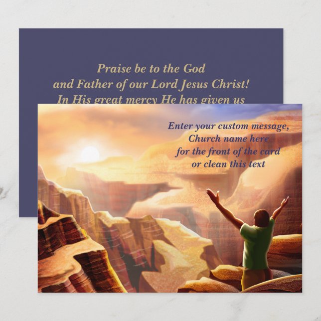 Påsk Blessings Anpassningsbar Hälsning Christian P Julkort (Fram/baksida)