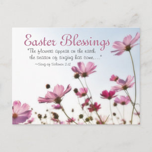 Påsk Blessings Bible Verse "Blommorna visas" Helg Vykort