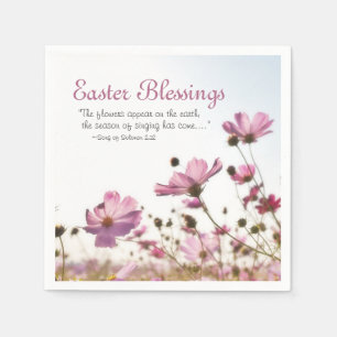 Påsk Blessings Bible Verse "Blommorna visas" Pappersservett