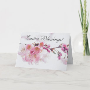 Påsk Blessings Bible Verse Rosa Cherry Blommars Helgkort