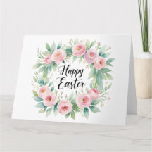 Påsk Blessings - Blommigt Kor Watercolor Greetin