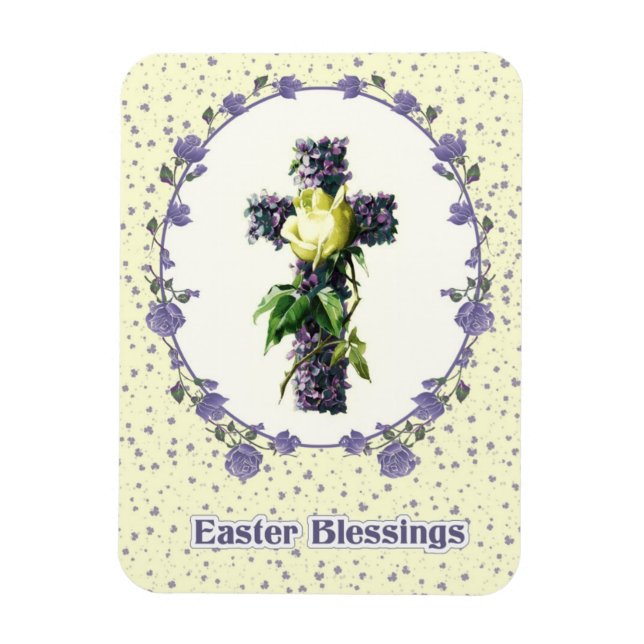 Påsk Blessings. Blommigt Påsk Kor Gift Magnet (Vertikal)