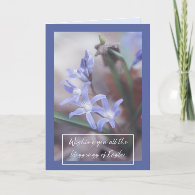 Påsk Blessings Card - Chionodoxa Helgkort (Framsida)