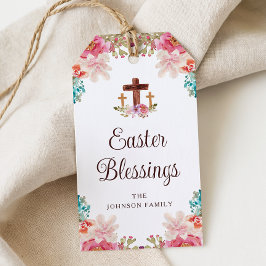 Påsk Blessings Elegant Blommigt Kor Presentetikett