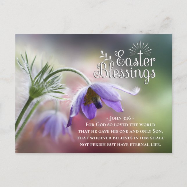 Påsk Blessings Gud så älskade World John 3:16 Vykort (Framsida)