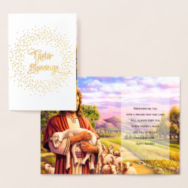 Påsk Blessings. Jesus Kristus Bra Shepherd Folierat Kort