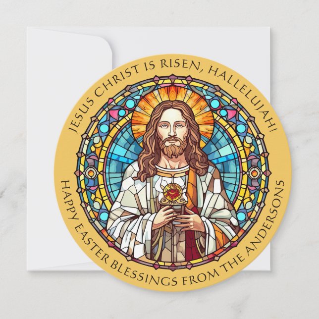 Påsk Blessings Jesus Kristus Religiösa Julkort (Framsida)