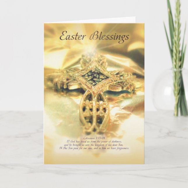Påsk Blessings Kor/Crucifix Helgkort (Framsida)