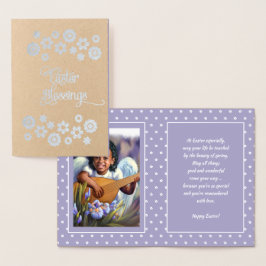 Påsk Blessings. Little African American Angel Folierat Kort