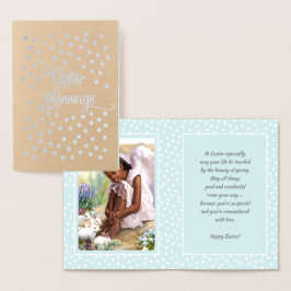 Påsk Blessings. Little African American Angel Folierat Kort
