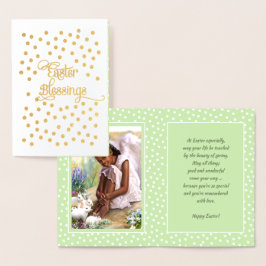 Påsk Blessings. Little African American Angel Folierat Kort