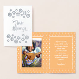 Påsk Blessings. Little African American Angel Folierat Kort