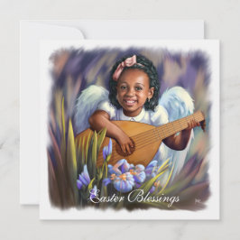 Påsk Blessings. Little Afro Angel Flat Cards Julkort