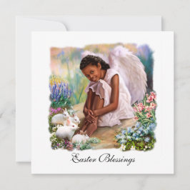 Påsk Blessings. Little Afro Angel Flat Cards Julkort