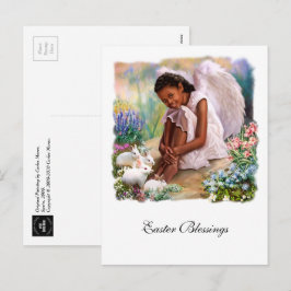 Påsk Blessings. Little Angel med Bunnies Helg Vykort