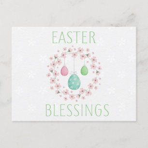 Påsk Blessings med ägg och blommor Vykort