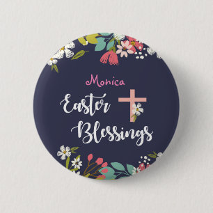 Påsk Blessings of Risen Kristus Flowers Knapp