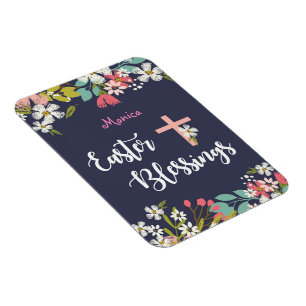 Påsk Blessings of Risen Kristus Flowers Magnet