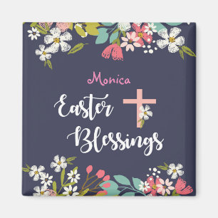 Påsk Blessings of Risen Kristus Flowers Magnet