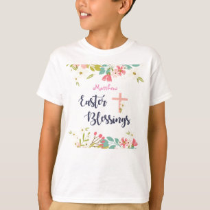 Påsk Blessings of Risen Kristus Flowers T Shirt