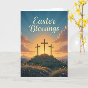 Påsk Blessings Religiösa Kor Blå himmel Kort