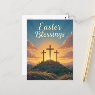 Påsk Blessings Religiösa Kor Blå himmel Vykort