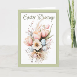 Påsk Blessings Tulip Bouquet-Grönten är mappad Helgkort