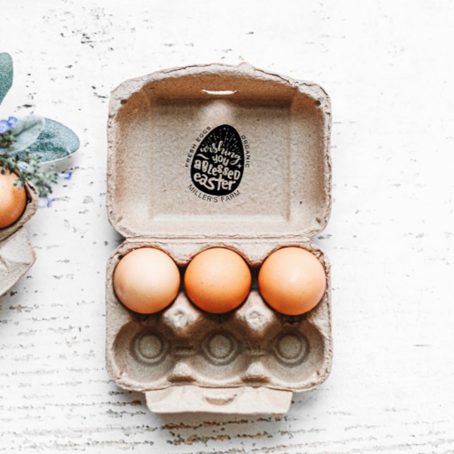 Påsk Blessings-uppspelning med skript äggkartong F Stämpel (Skapare uppladdad)