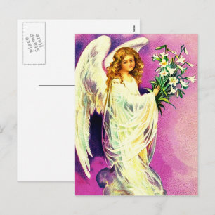 Påsk Blessings. Vintage Praying Angel Religiösa Helg Vykort