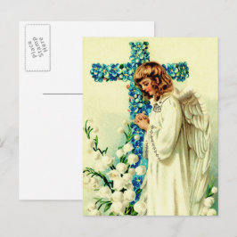 Påsk Blessings. Vintage Praying Angel Religiösa Helg Vykort