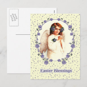 Påsk Blessings. Vintage Praying Angel Religiösa Helg Vykort