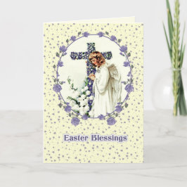 Påsk Blessings. Vintage Praying Angel Religiösa Helgkort