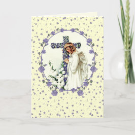 Påsk Blessings. Vintage Praying Angel Religiösa Helgkort