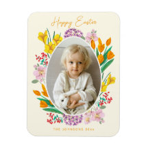 Påsk blommigt-fotokort för helgdag