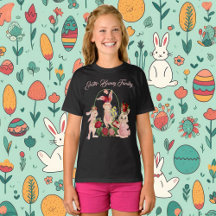 Påsk Blommigt Krona Bunny Family Watercolor Ro