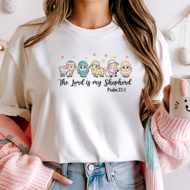 Påsk Blommigt Sheep Christian T Shirt (Skapare uppladdad)