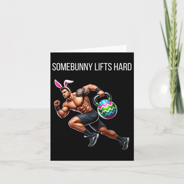 Påsk Bodybuilding Påskhare Idrottare Kort (Framsida)