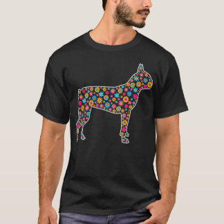 Påsk Boston Terrier Hund Påsk Vår blommor Pu T Shirt