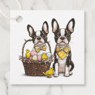 Påsk Boston Terrier Hundar Gåvor Etiketter