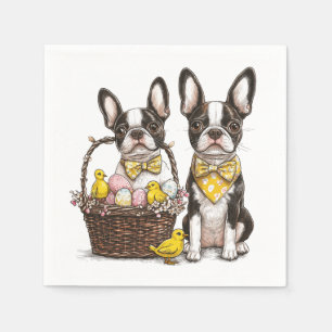 Påsk Boston Terrier Hundar Pappersservett