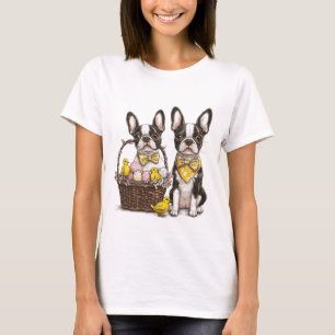 Påsk Boston Terrier Hundar T Shirt