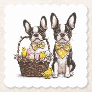 Påsk Boston Terrier Hundar Underlägg Papper