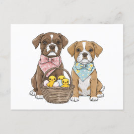Påsk Boxer Hundar Helg Vykort