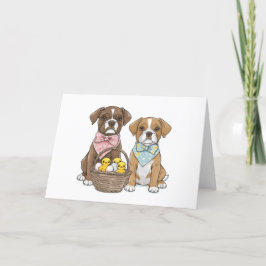 Påsk Boxer Hundar Helgkort