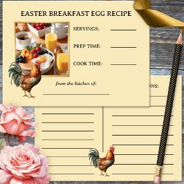 Påsk Breakfast Tupp Egg-fotoreceptkort