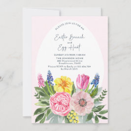Påsk Bruch and Egg Hunt Watercolor, Egg Inbjudningar