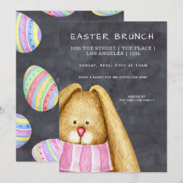 Påsk Brunch Bunny Rabbit i Scarf Inbjudningar